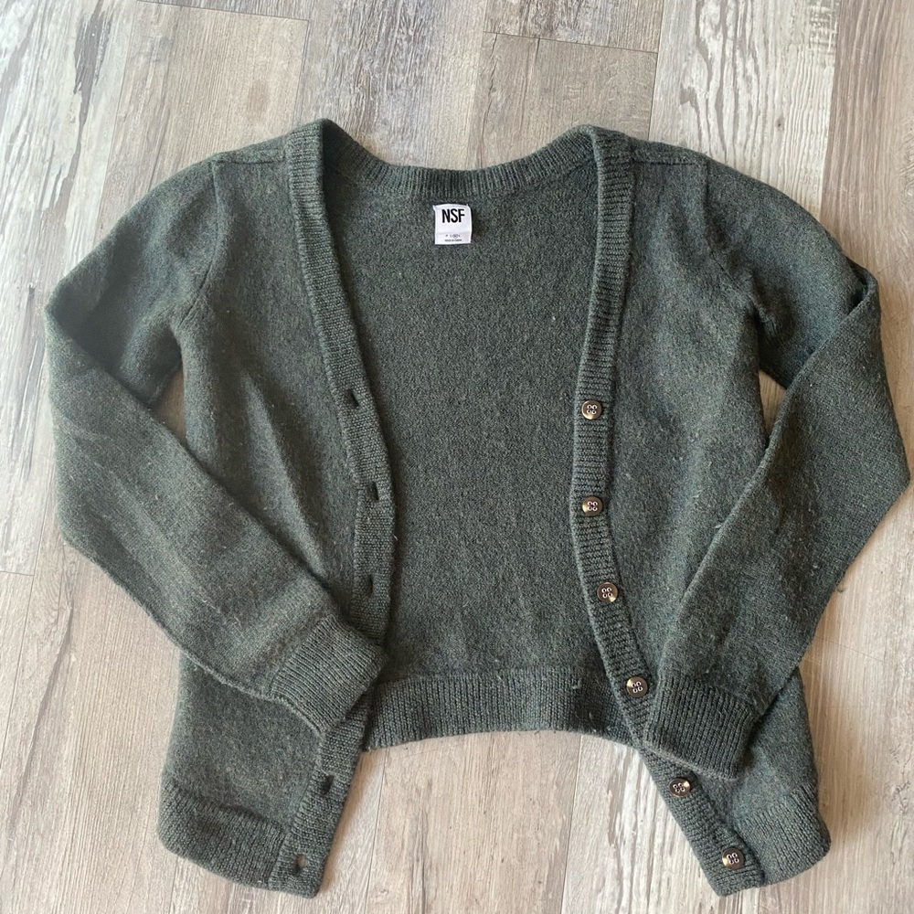 NSF Women's Dark Green Cardigan